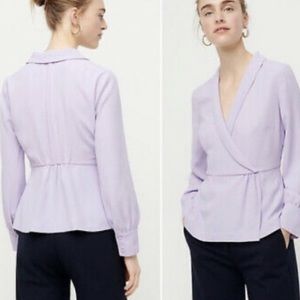 Jcrew Drapey Faux Wrap Top Lavender AE875